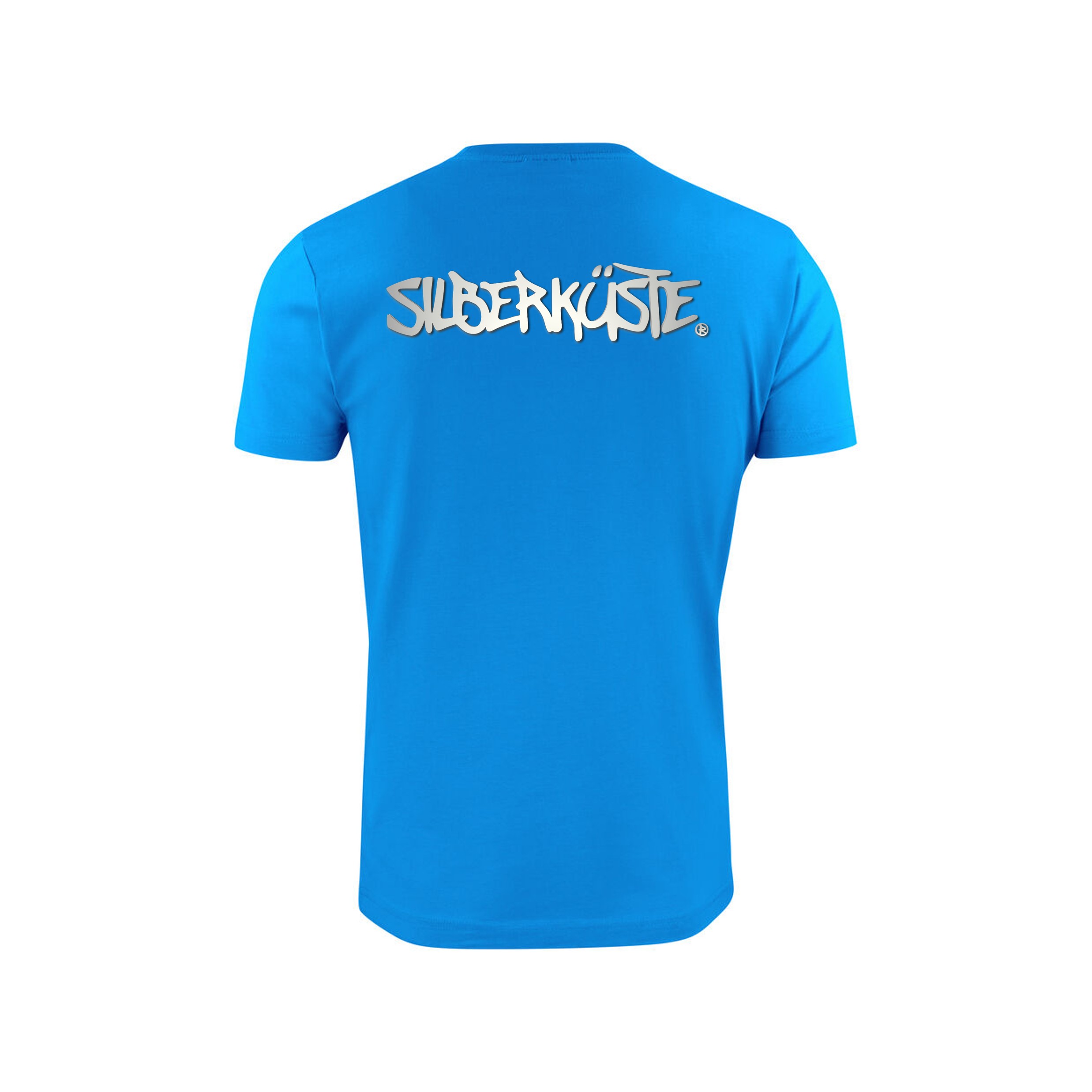 Rücksiicht vo blauem SILBERKÜSTE T-Shirt