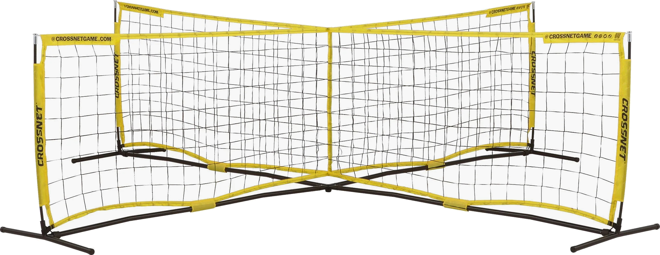 Crossnet Volleyballnetz mit vier quadratischen Abschnitten für vielseitige Sportspiele im Freien