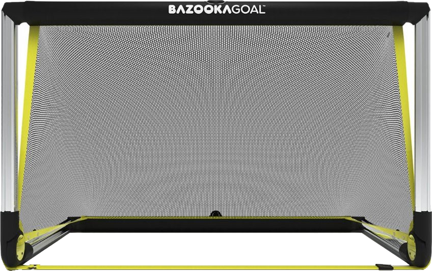 Vorderansicht eines BazookaGoal Fußballtores mit Netz und robustem Rahmen