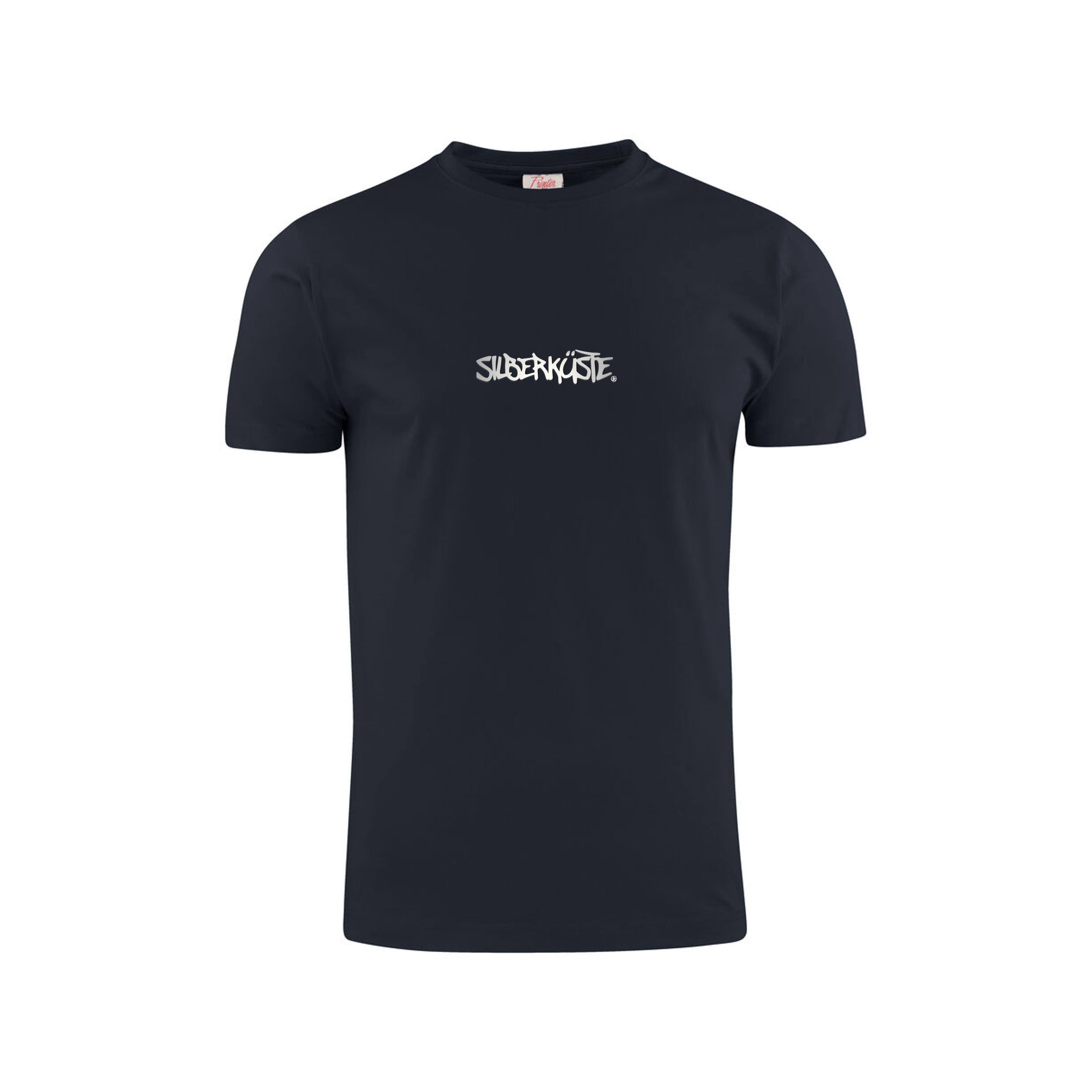 Schwarz T-Shirt mit Silberküste Druck