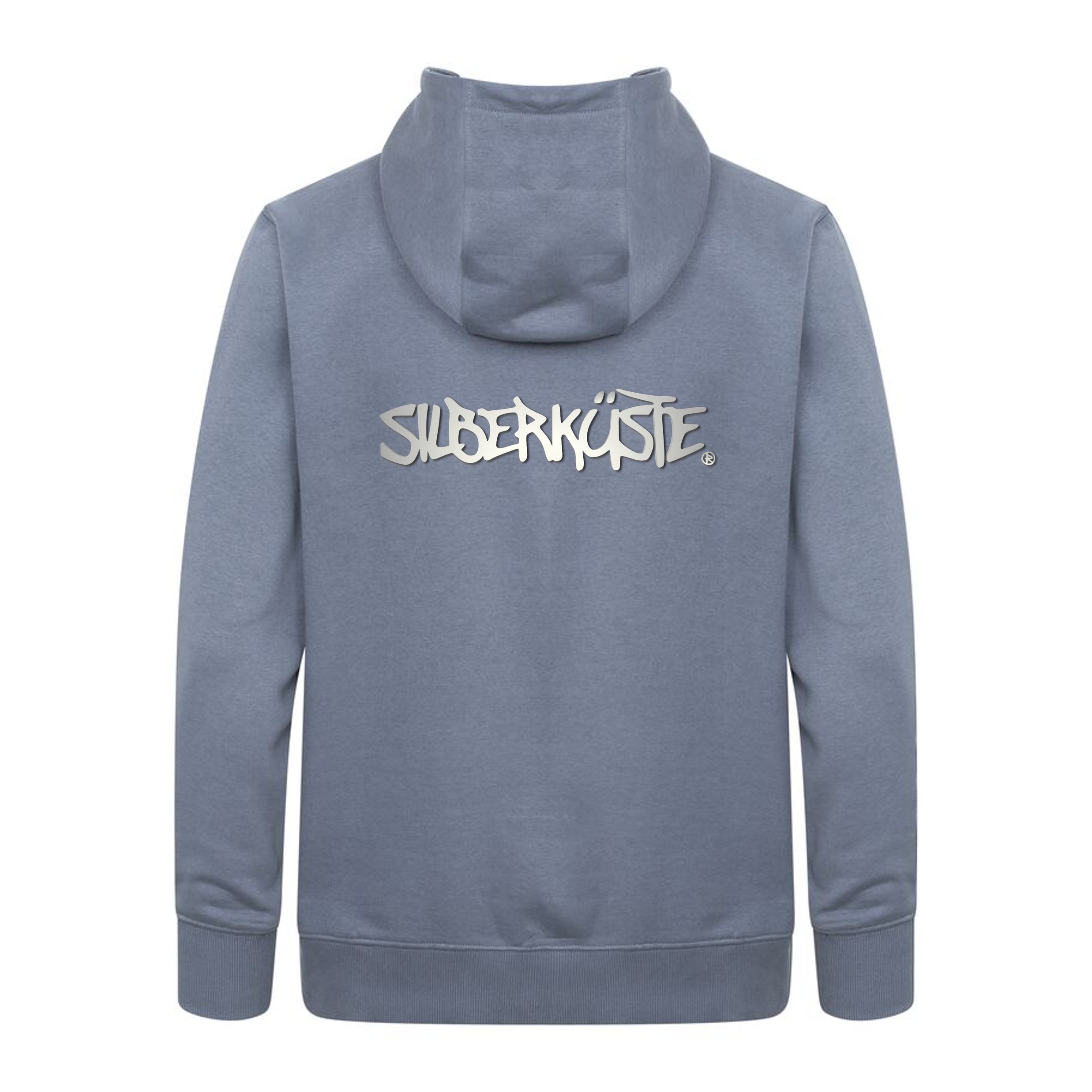 Blauä Hoodie mit Silberküste Graffiti