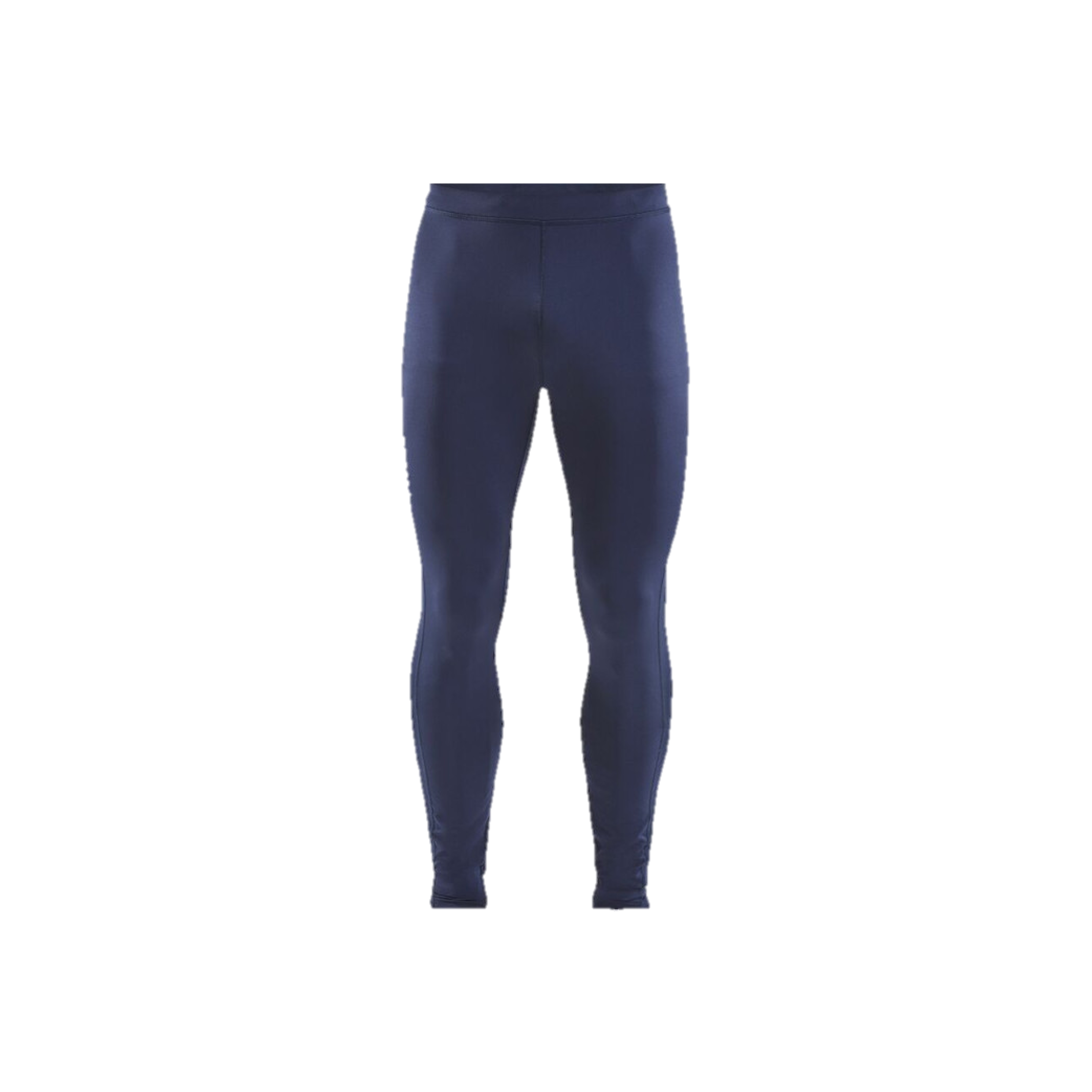 Dunkelblaue, eng anliegende Leggings auf weißem Hintergrund
